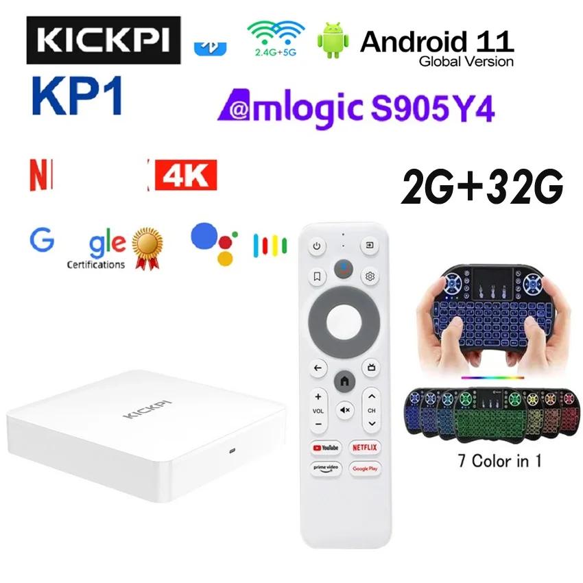 KICKPI  Ƚ TV ڽ, ȵ̵ 11, Ϸ S905Y4 ̵ ÷̾, 4K  ڽ, ȵ̵ 11.0, 2G, 32G, AV1,  , BT5.0, KP1